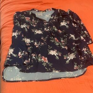 Floral Navy Women's Top